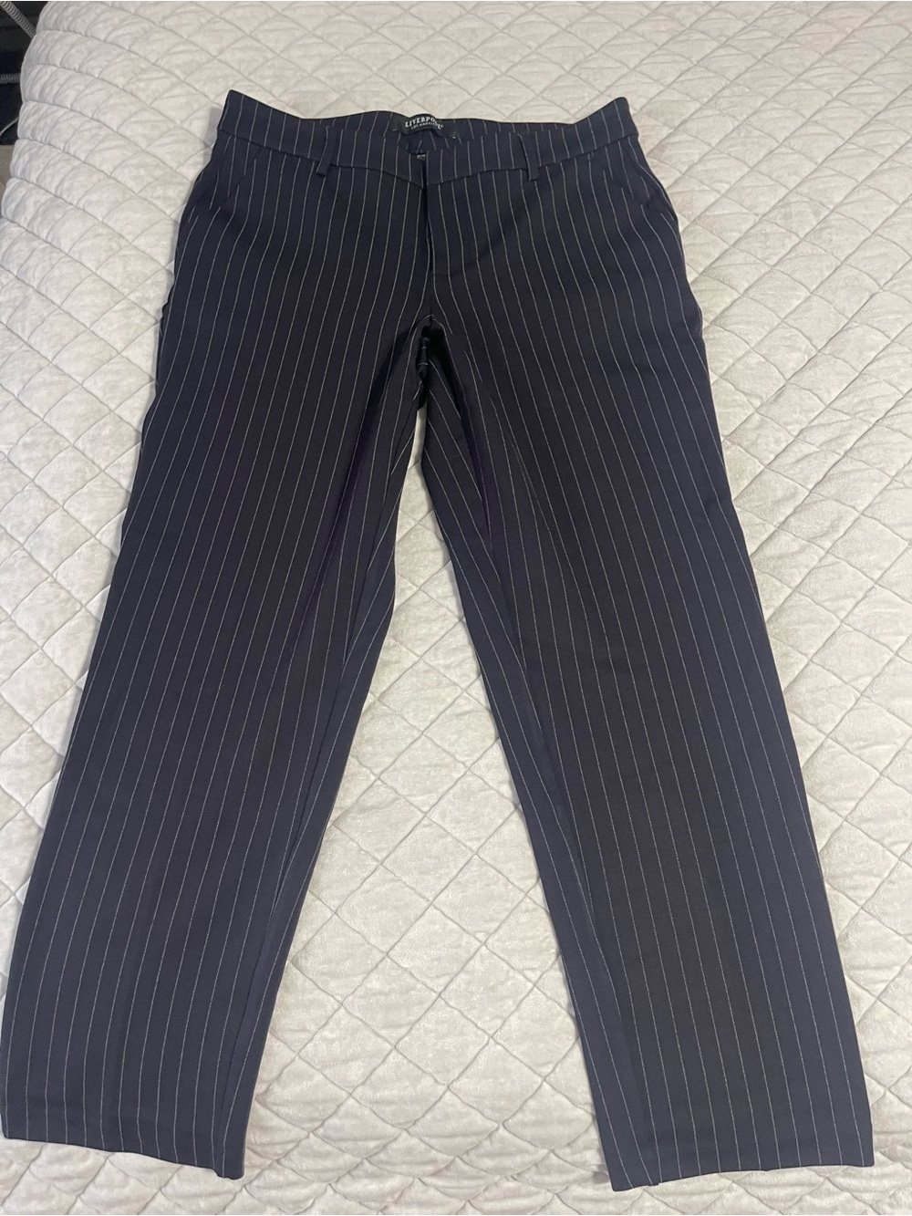 Liverpool Navy Pinstripe Dress Pants